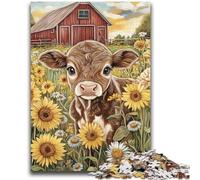 Puzzle da 1000 pezzi per adulti Fattoria Girasole Mucche per bambini dai 14 anni in su Interessanti regali per ridurre lo stress per amici e familiari 50x75cm