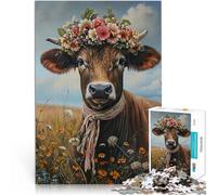 Puzzle da 1000 pezzi per adulti Fattoria rurale di mucche svizzere Difficile Duro Ogni pezzo è unico - Gioco divertente e stimolante per tutta la famiglia 38x26cm