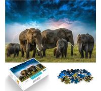 Puzzle da 1000 pezzi per adulti “Fauna selvatica Africa Elefante” Fatto di legno,per età 14+ Sfida di gioco giocattolo educativo È ideale come regalo per tutta la famiglia。misurare:50x75cm