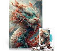Puzzle da 1000 pezzi per adulti Felice anno nuovo drago Giocattolo educativo per l'apprendimento Regalo di compleanno, regali, arte murale 26x38cm