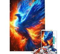 Puzzle da 1000 pezzi per adulti fenice blu antistress per migliorare la memoria ideale come regalo per tutta la famiglia (dimensioni 50x75cm)