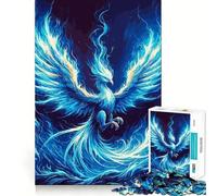 Puzzle da 1000 pezzi per adulti,fenice blu che risorge,decorazione a incastro,gioco cognitivo divertente,gioco di pace,attività per compleanno 38x26cm