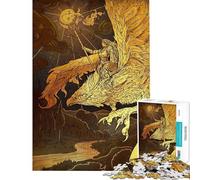 Puzzle da 1000 pezzi per adulti fenice dorata puzzle per ragazzi schema di assemblaggio difficile e stimolante gioco impegnativo e per tutta la famiglia 38x52cm