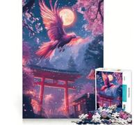 Puzzle da 1000 pezzi per adulti Fenice nella notte dei ciliegi in fiore gioco interattivo decorazione da parete adatto per la decorazione della scrivania 38x26cm