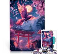 Puzzle da 1000 pezzi per adulti Fenice nella notte dei fiori di ciliegio Assemblaggio del modello Regalo di compleanno, regali, arte murale 52x38cm