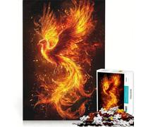Puzzle da 1000 pezzi per adulti Fenice tra le fiamme gioco rilassante taglio di precisione adatto come decorazione da scrivania 38x26cm