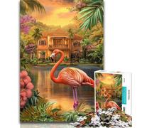 Puzzle da 1000 pezzi per adulti, fenicotteri, puzzle da 1000 pezzi per adolescenti, regali per decomprimere il cervello, giocattolo educativo, regali di Babbo Natale segreto, 26x38cm