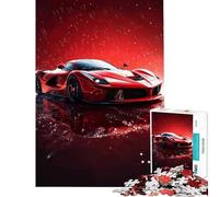 Puzzle da 1000 pezzi per adulti Ferrari rossa sotto la pioggia Gioco avvincente per coltivare la pazienza attività educative per tutta la famiglia opera d'arte regalo (dimensioni 38x26cm)