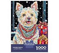 Puzzle Da 1000 Pezzi Per Adulti Festive Dog with Gifts Puzzle Per Adolescenti Giochi Rilassanti Migliora La Memoria Regali Unici Per Compleanno E Natale 38x26cm/1000pcs