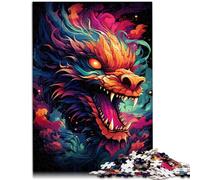 Puzzle da 1000 pezzi per adulti, fiamme del drago, puzzle difficile, 50 x 70 cm, regalo unico per 14 anni
