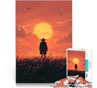 Puzzle da 1000 pezzi per adulti Figura solitaria al tramonto Giocattoli di gioco impegnativi Giocattoli per la decorazione della casa 50x70cm