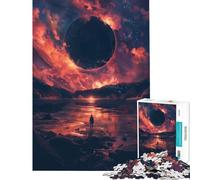Puzzle da 1000 pezzi per adulti figura solitaria sotto un sole nero giocattolo educativo rilassante sfida impegnativa ottimo regalo (dimensioni 50x75cm)