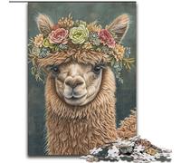 Puzzle da 1000 pezzi per adulti Fiore Alpaca, giocattoli educativi ideali come regalo per tutta la famiglia dai 14 anni in su dimensioni 26x38cm