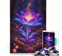 Puzzle da 1000 pezzi per adulti fiore fluorescente al neon gioco interattivo gara di velocità manuale con pezzi a incastro di forma casuale 38x52cm
