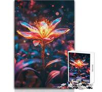 Puzzle da 1000 pezzi per adulti, fiore luminoso nella foresta oscura, rilassante, per il tempo libero, preciso, ad incastro, giocattolo di precisione, dimensioni 38x52cm