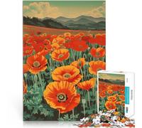 Puzzle da 1000 pezzi per adulti Fiore rosso fuoco papavero Gioco di famiglia antistress sfida difficile Lista dei desideri con Babbo Natale 75x50cm