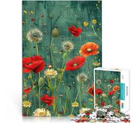 Puzzle da 1000 pezzi per adulti fiore selvatico per il giocattolo di sfida del gioco educativo con poster abbinato e foglio di quiz 75x50cm