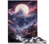 Puzzle da 1000 pezzi, per adulti, fiori di ciliegio e fiume tranquillo, gioco di collaborazione, 50 x 70 cm, rafforza l'amore tra le coppie