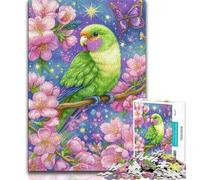 Puzzle da 1000 pezzi per adulti, fiori e pappagalli, aiuta il cervello a esercitare i giocattoli avvincenti per coltivare la pazienza, regalo per compleanni, 75x50cm