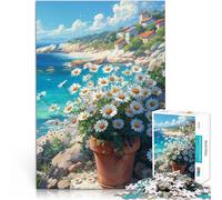 Puzzle da 1000 pezzi per adulti Fiori sulla spiaggia Fatto di carta，per età pari o superiore a 14 anni Giocare con i giocattoli Come regalo per tutta la famiglia e gli amici。misurare：26x38cm