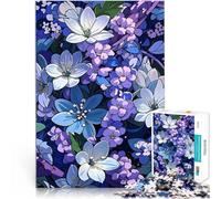 Puzzle da 1000 pezzi per adulti fiori viola Giocattoli che creano dipendenza e sfidano l'intelligenza del cervello decorazione murale 38x26cm