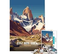 Puzzle da 1000 pezzi per adulti Fitz Roy Trek Paesaggio argentino Sfida per l'intelligenza Giocattolo avvincente Giochi divertenti per tutta la famiglia Opera d'arte regalo (dimensioni 50x75cm)