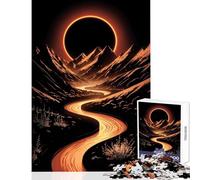 Puzzle da 1000 pezzi per adulti fiume arancione attraverso le montagne con eclissi giocattolo decorazione da parete regali per donne e uomini giochi rilassanti collezione di artisti belle arti 38x52cm