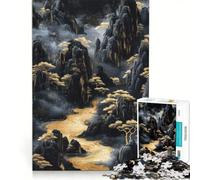 Puzzle da 1000 pezzi per adulti, Fiume d'Oro dei Sogni, Gioco Rilassante, Assemblaggio di Modelli, Lista dei Desideri con Babbo Natale 50x75cm