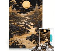 Puzzle da 1000 pezzi per adulti, Fiume d'Oro, gioco interattivo, decorazione da parete, adatto per la decorazione della scrivania 38x26cm