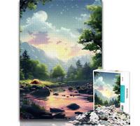 Puzzle da 1000 pezzi per adulti fiume e campeggio giocattoli giochi educativi antistress migliora l'amore tra coppie (38x26cm)
