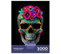 Puzzle Da 1000 Pezzi Per Adulti Floral Skull Fusion Puzzle Gioco Rompicapo Regalo Per Donne Difficile E Stimolante 38x26cm/1000pcs