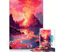 Puzzle da 1000 pezzi per adulti, flusso vulcanico, pixel art, incastro perfetto, gioco mentale, regalo, gioco lento, decorazione natalizia da parete (38x26cm)