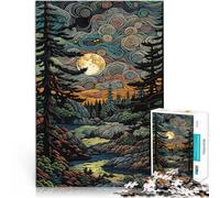 Puzzle da 1000 pezzi per adulti Foresta del cielo notturno Vacanza a casa: uccidere il tempo Lista dei desideri con Babbo Natale 52x38cm
