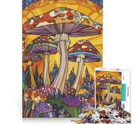 Puzzle da 1000 pezzi per adulti Foresta di funghi psichedelici Giocattolo decorativo da parete Corsa di velocità manuale Adatto per la decorazione della scrivania 50x75cm
