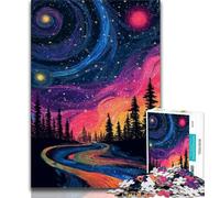 Puzzle da 1000 pezzi per adulti, Foresta di notte, Puzzle per adolescenti, Giocattoli da gioco. Ogni pezzo è unico. Gioco divertente e stimolante per tutta la famiglia (dimensioni 38x26cm).