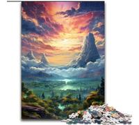 Puzzle da 1000 pezzi per adulti, foresta e nuvole da colorare, in legno, perfetto come decorazione fai da te o regalo di compleanno, 50x75cm, per compleanni, vacanze, Natale, Halloween