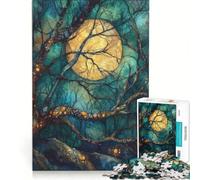 Puzzle da 1000 pezzi per adulti Foresta mistica illuminata dalla luna gioco educativo migliora la memoria compleanno e Natale 38x52cm