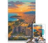 Puzzle da 1000 pezzi per adulti, Forte Mont Alban, Costa Azzurra, gioco educativo, difficile e stimolante, collezione d'artista, belle arti 38x52cm