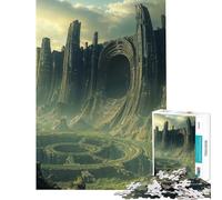 Puzzle da 1000 pezzi per adulti Fortezza Desolata Aliena ideale per compleanni decorazioni natalizie da parete giochi per famiglie adatto a partire dai 14 anni (38x26cm)