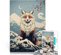 Puzzle da 1000 pezzi per adulti Fox Animal Japan Vibes Giocattoli educativi per l'apprendimento Giochi per famiglie Opera d'arte 38x26cm