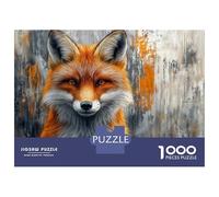 Puzzle Da 1000 Pezzi Per Adulti Fox Portrait with Abstract Background Puzzle Per Adulti Gioco Rompicapo Antistress Regalo Di Compleanno E Unico 52x38cm/1000pcs