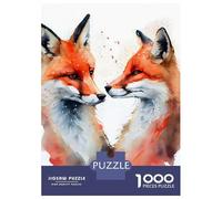 Puzzle Da 1000 Pezzi Per Adulti Fox Romantic Couple Puzzle Per Adolescenti Gioco Rompicapo Decorazione Per La Casa È Ideale Come Regalo 52x38cm/1000pcs