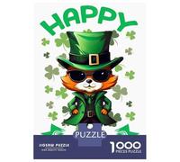 Puzzle Da 1000 Pezzi Per Adulti Fox Saint Patricks Day Puzzle Per Adulti Giocattolo Decorazione Da Parete Vacanza A Casa Passatempo Compleanno E Regali Unici 38x26cm/1000pcs