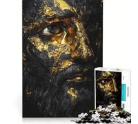 Puzzle da 1000 pezzi per adulti, frammenti dorati, gioco rilassante, assemblaggio di modelli, lista dei desideri con Babbo Natale 38x52cm