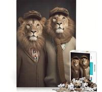 Puzzle da 1000 pezzi per adulti Fratelli Leone Hipster gioco per famiglie assemblaggio di figure compleanno e Natale 38x52cm