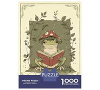 Puzzle Da 1000 Pezzi Per Adulti Frog Reading Book Puzzle Per Adolescenti Gioco Rompicapo Decorazione Per La Casa È Ideale Come Regalo 38x26cm/1000pcs