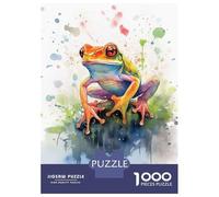 Puzzle Da 1000 Pezzi Per Adulti Frog Watercolor Puzzle Per Adulti Gioco Rompicapo Assemblaggio Di Modelli Difficile E Impegnativo 38x26cm/1000pcs
