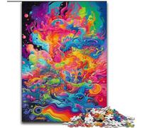 Puzzle da 1000 pezzi per adulti, fumo psichedelico colorato in legno, idea regalo unica per la casa fai da te, 50x75cm, attività per adulti e famiglie, regalo per la casa fai da te