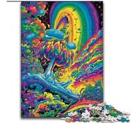 Puzzle da 1000 pezzi per adulti, fumo psichedelico colorato in legno, perfetto per il divertimento in famiglia durante i compleanni, Natale, 50x75cm, coinvolgente attività di gioco per la famiglia