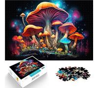 Puzzle da 1000 pezzi per adulti, funghi colorati, giocattolo educativo per imparare l'arte, regalo di compleanno, per adolescenti dai 14 anni, 26 x 38 cm